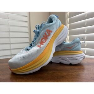 Hoka Bondi 8 Wide Sky Blue Sunlit Ocean Running Shoes 1127954 Womens 8D